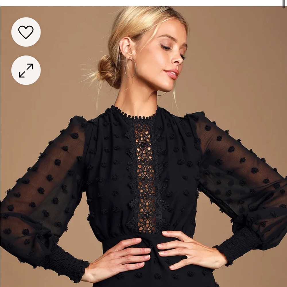 Nwt lulus long sleeve embroidered mini dress